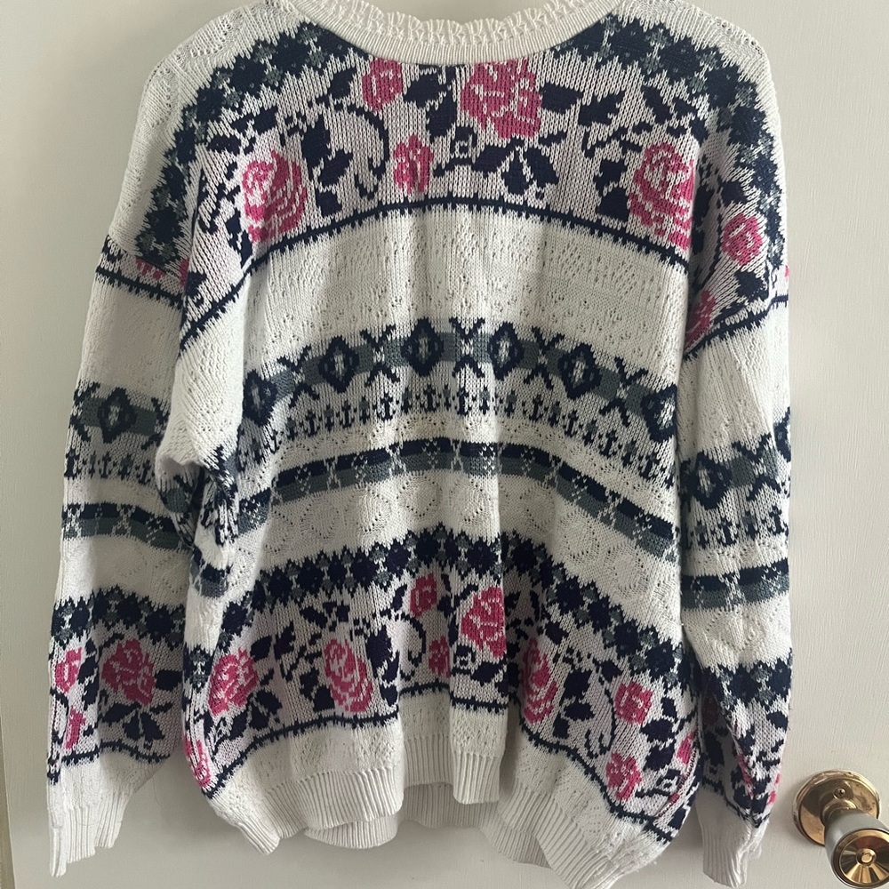 Grace Women's Sweater - White and Pink Floral